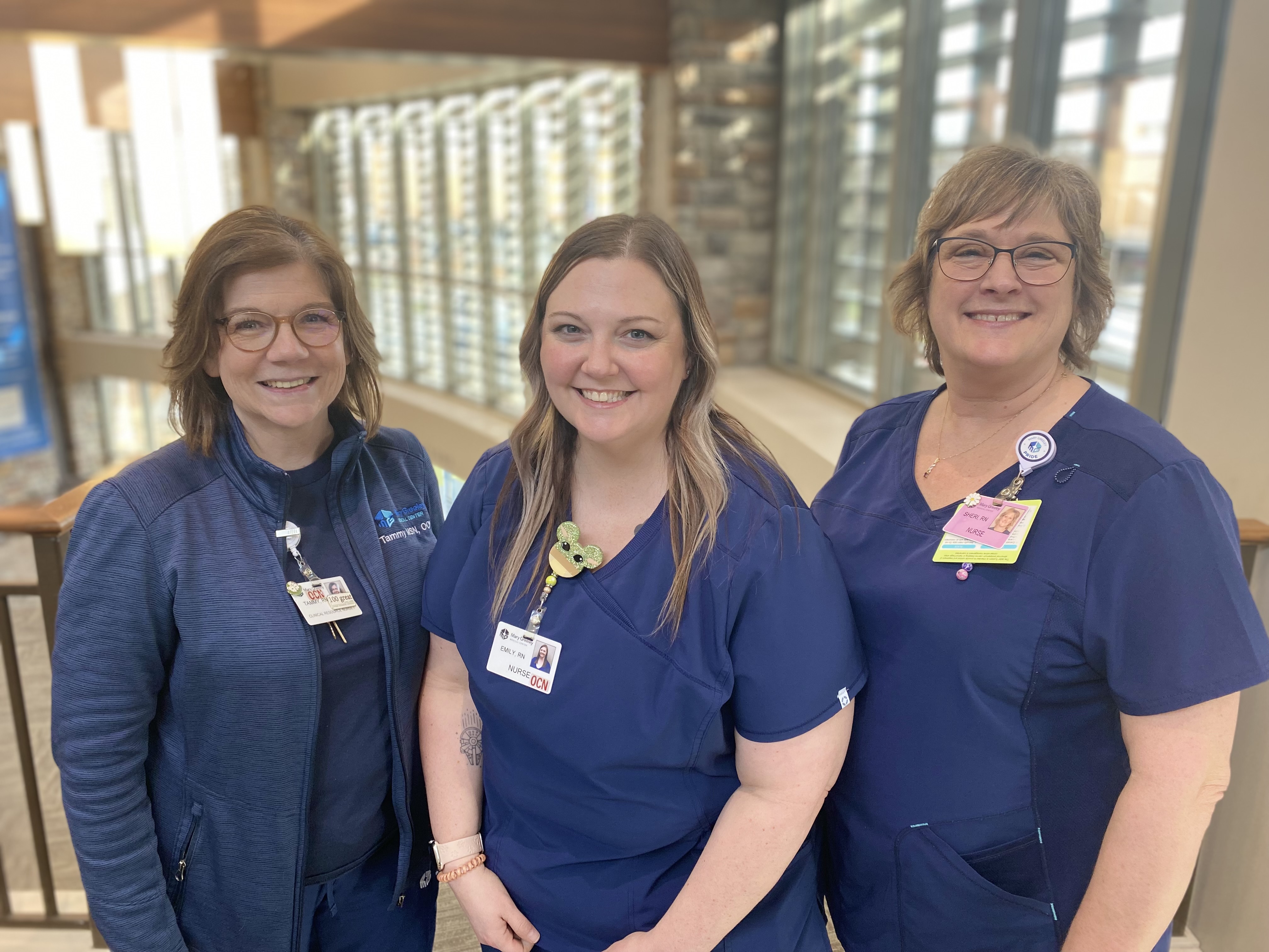 Clinical Instructors (left to right) Tammy Krogh, MSN, RN, OCN; Emily Kothmann, MSN, RN, OCN; and Sheri Butler, RNC.