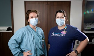 Carly Cosens, RN, and Stacy Peterson, RN, Maternal Child Services manager, are coordinators for bereavement services on Mary Greeley’s new Birthways unit.