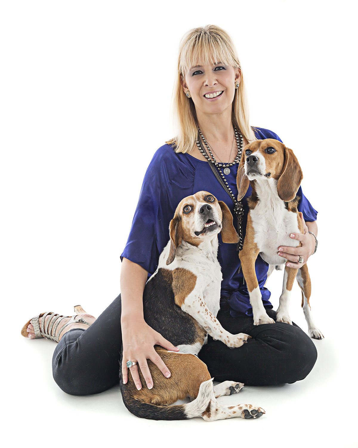 Teresa Rhyne with her two dogs