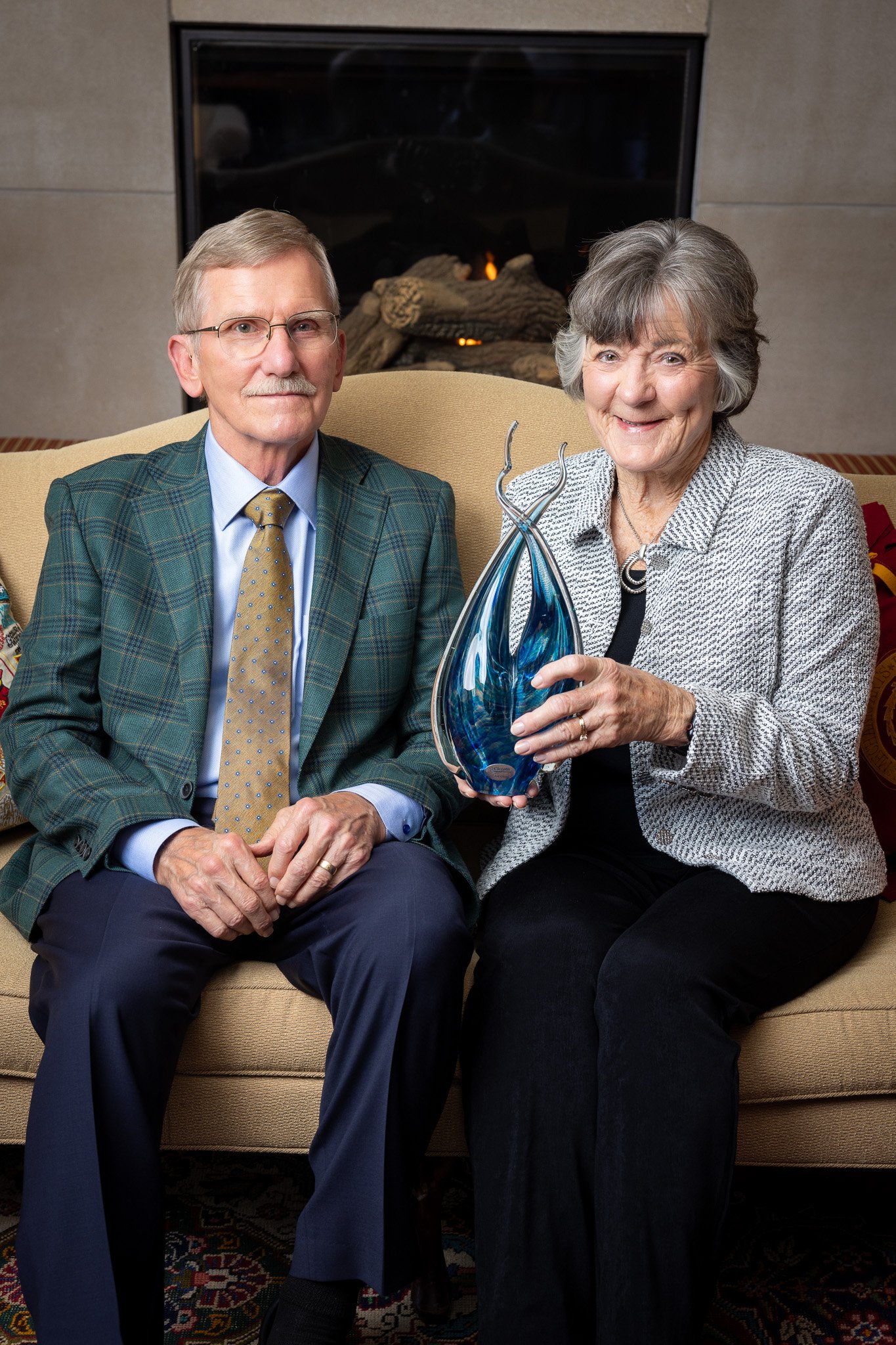 Suzan (Suzy) and Dr. John Shierholz with their Greeley Award